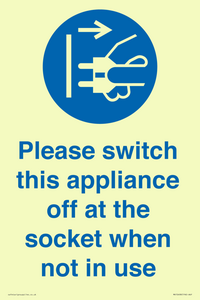 Please switch this appliance off at the socket when not in use